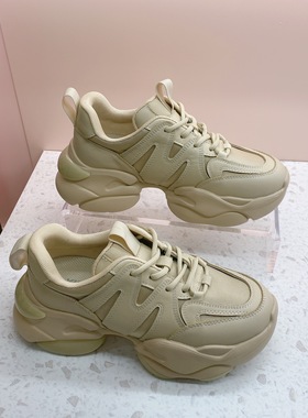 KISSCAT接吻猫老爹鞋2024春商场新款厚底休闲运动女鞋KA54192-51