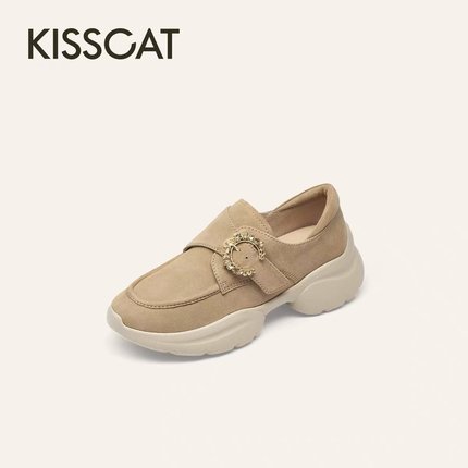 KISSCAT接吻猫乐福鞋26春新通勤舒适厚底运动休闲鞋女K76103A-52
