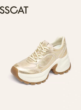 KISSCAT接吻猫9cm布蕾厚底老爹鞋26春新运动鞋老爹鞋女K76171A-50