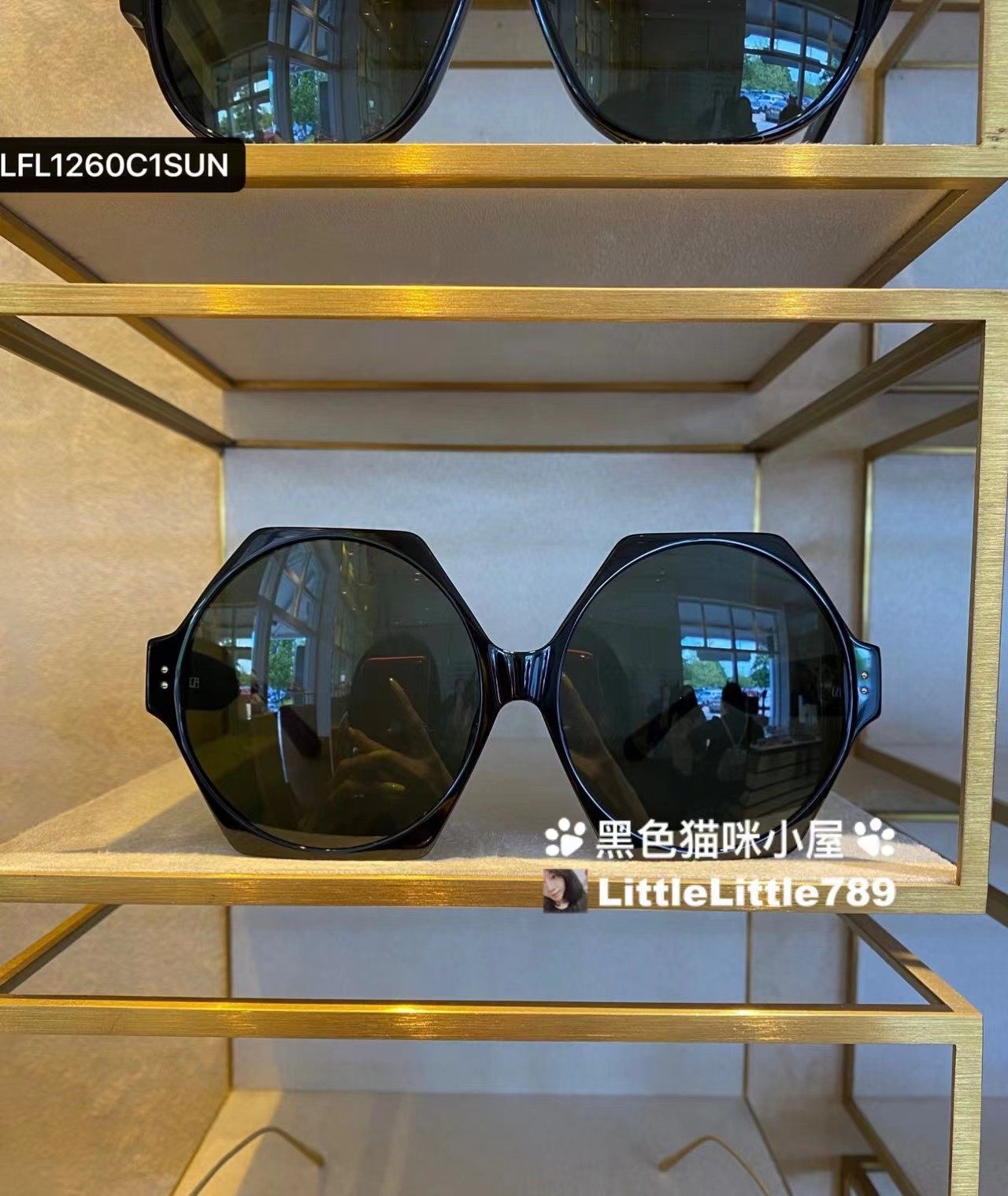 LindaFarrow多边形框复古墨镜