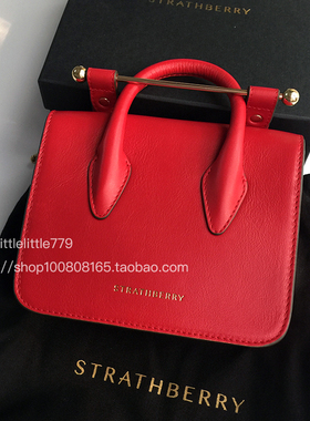 英国代购 Strathberry mc nano mini 手工金属杆牛皮斜挎包