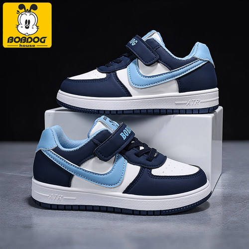 巴布豆男童皮面防水aj板鞋春秋季