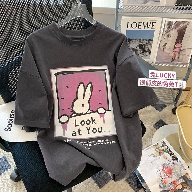 男女童短袖T恤夏季新款2025中大童宽松圆领纯棉洋气体恤童装上衣