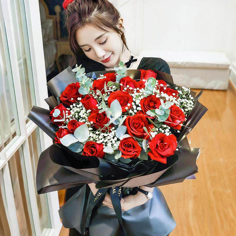 19朵玫瑰花束真花鲜花速递同城