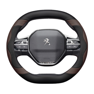 适用标致方向盘套408 508L标志307 2008 3008 4008 408X真皮把套