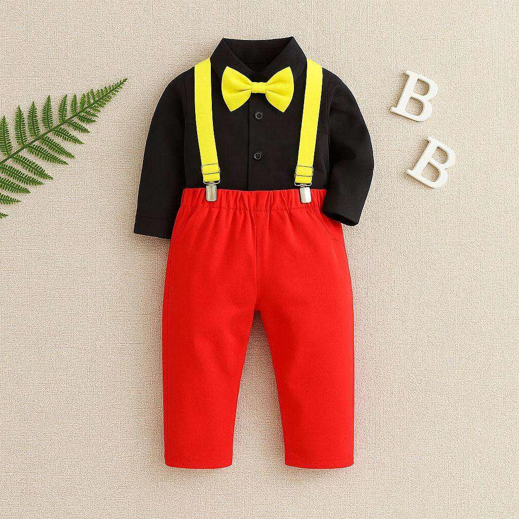 Samgami baby童装春季新款男童绅士礼服小套装黑色衬衫红色背带裤,童装/婴儿装/亲子装,儿童运动套装,淘宝优惠券,粉丝福利购,淘宝优惠卷