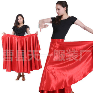西班牙斗牛舞蹈服斗篷红色儿童拉丁舞裙肚皮舞半身裙女成人大摆裙