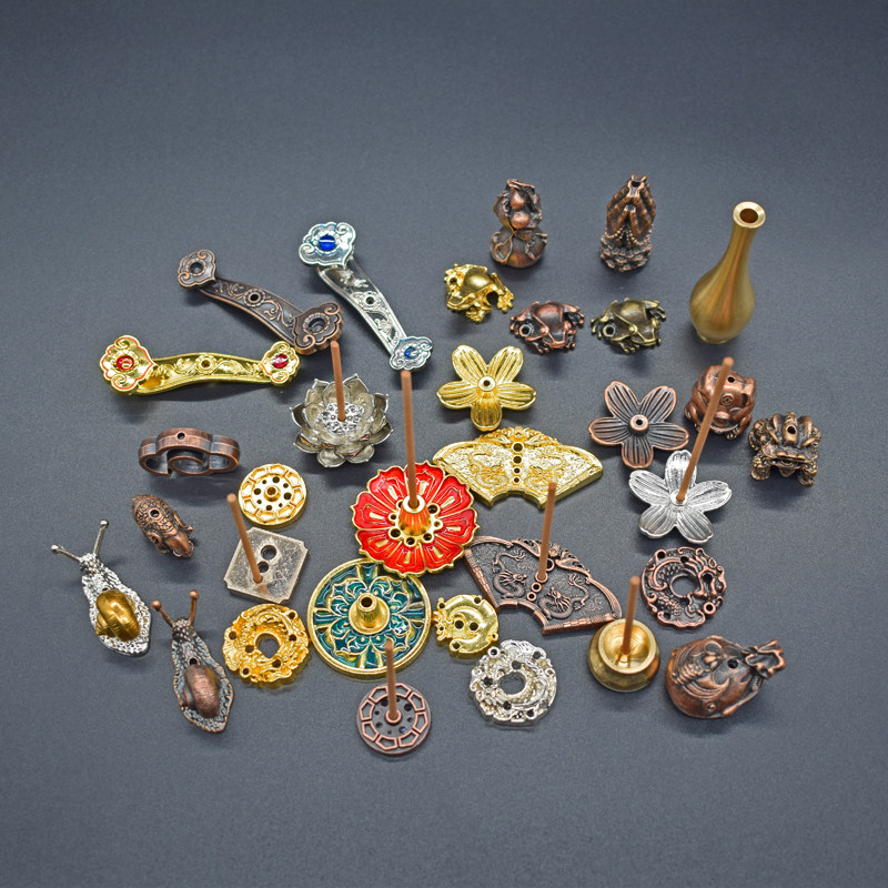 纯铜两用香炉 线香托/塔香座 沉香檀香线香炉香插 香道用具