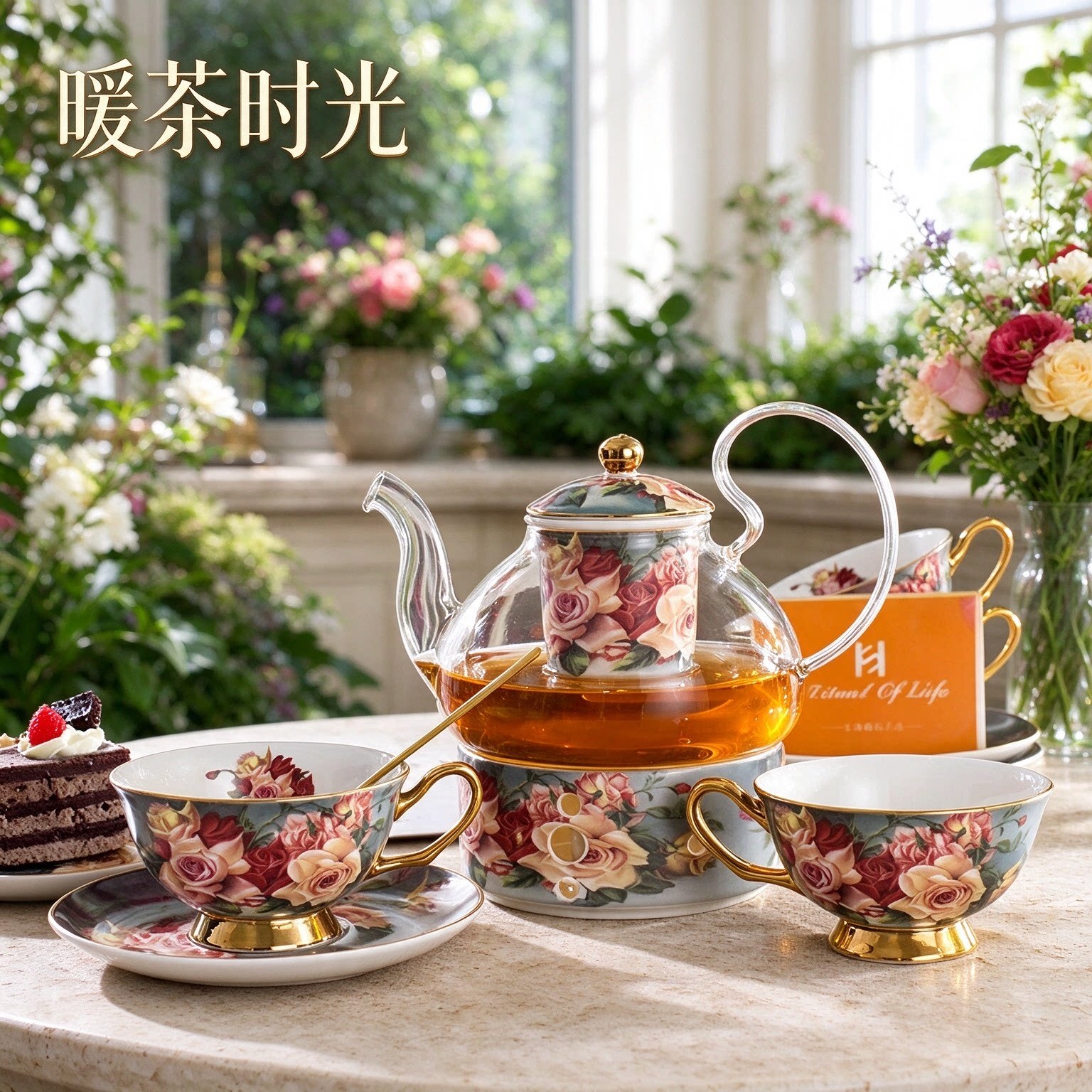玫瑰之约英式高颜值咖啡杯碟套装