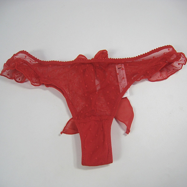 欧美单外贸内裤~红色波点网纱性感中低腰款蝴蝶结女士丁字裤,女士内衣/男士内衣/家居服,女丁字裤,淘宝优惠券,粉丝福利购,淘宝优惠卷