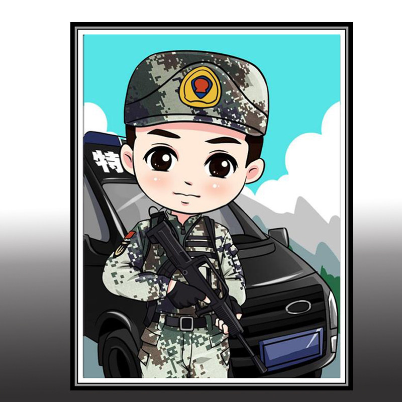 兵哥哥钻石画diy粘贴画手工砖石十字绣特荆送军人礼物高档创意