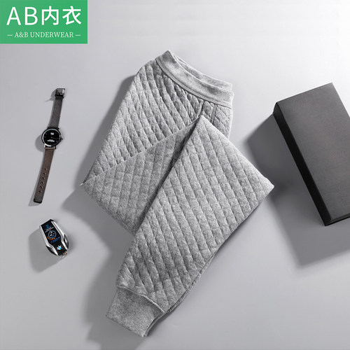 AB男士纯棉三层加厚精梳棉秋裤