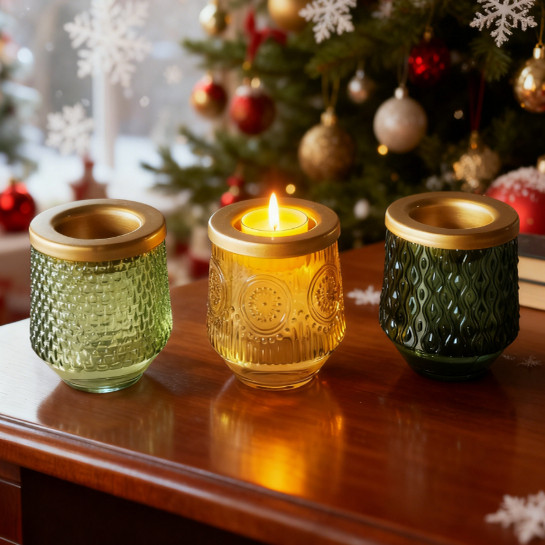 出口外贸圣诞创意小蜡烛台家居装饰酒吧咖啡吧氛围装饰品不含蜡烛