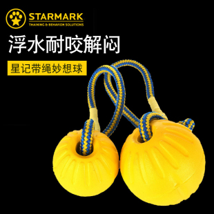 mark带绳妙想球宠物用品玩具金毛泰迪狗狗玩具耐咬 星记玩具Star