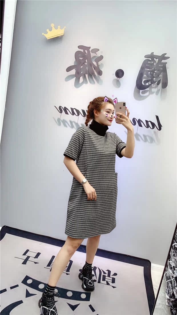 11-30新券微胖妹妹秋季大码女装2019连衣裙