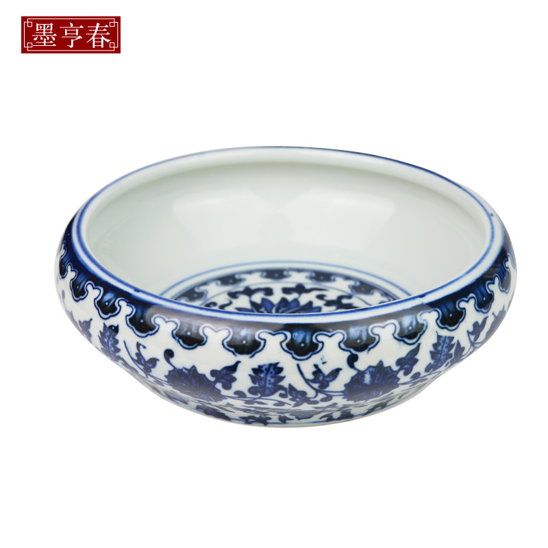景德镇瓷器仿古陶瓷笔洗筒水浅盂茶洗笔筒青花缠枝莲纹大小号笔洗在类目 电子词典/电纸书/文化用品, 收纳/陈列用品, 笔筒中 - 来自Buy2taobao.com提供专业的淘宝代购服务