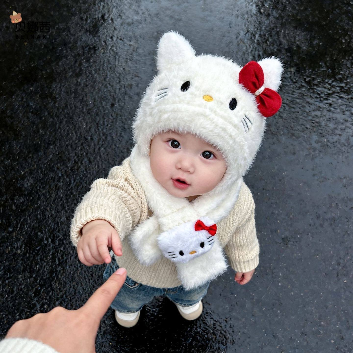 婴儿帽子秋冬季宝宝女保暖毛线帽婴幼儿加厚针织帽卡通护耳帽冬天,童装/婴儿装/亲子装,帽子,淘宝优惠券,粉丝福利购,淘宝优惠卷