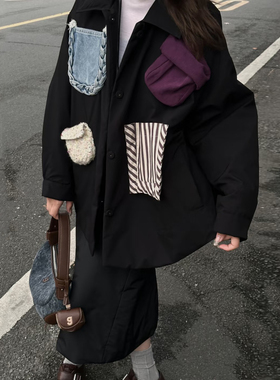 设计师买手店小众个性高级感趣味口袋轻薄保暖外套宽松夹克女韩版