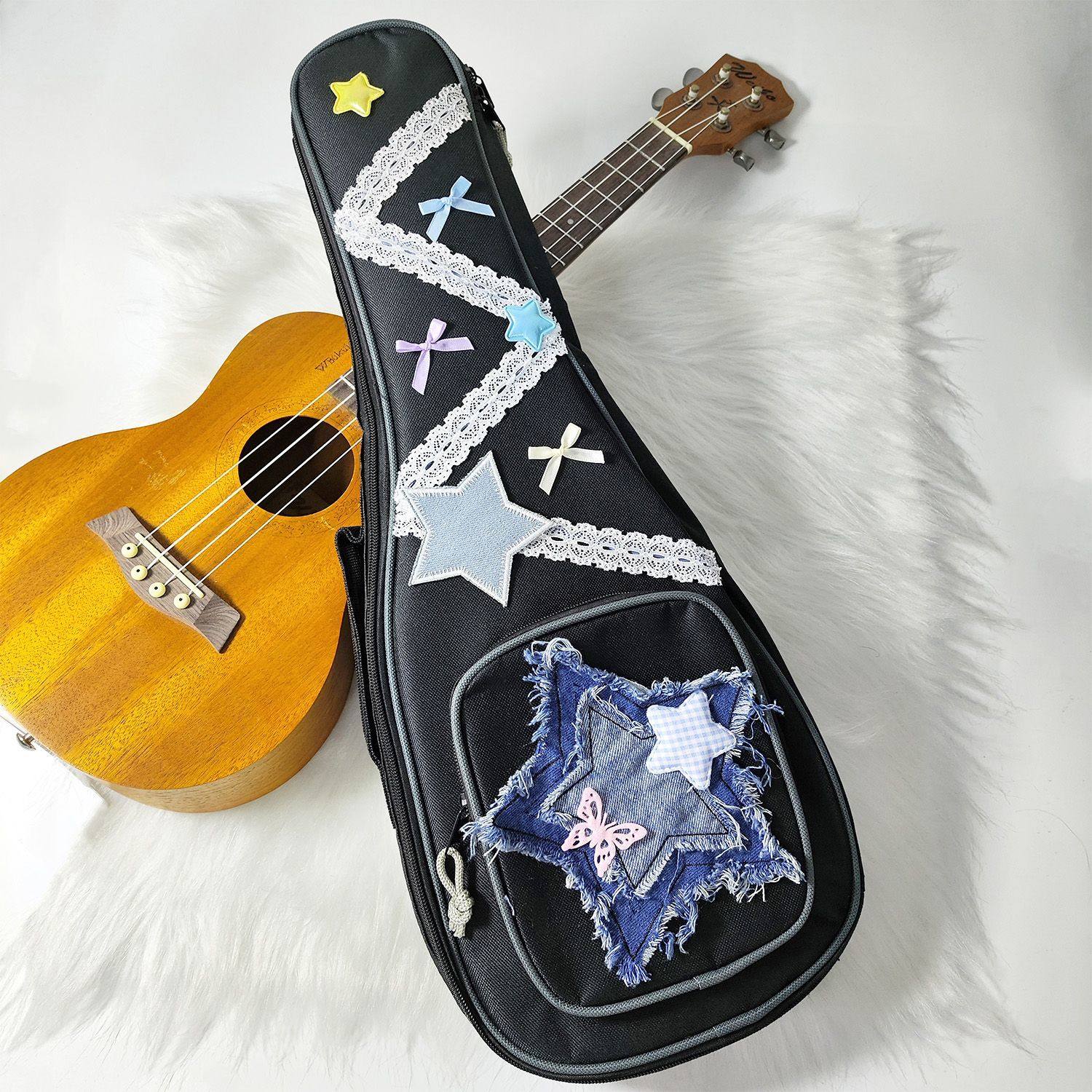 原创尤克里里包琴包加厚单肩尤克里里琴包星星蝴蝶结23寸21寸26寸