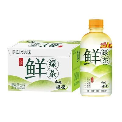 康师傅新品鲜绿茶350ml*12瓶装无糖茶饮料休闲饮品整箱【不兑奖】