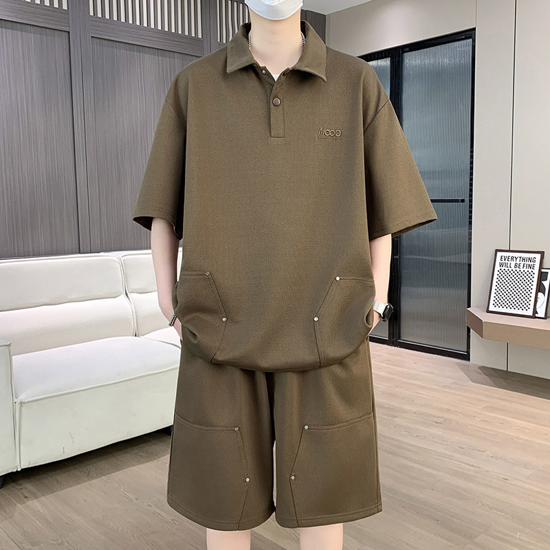 男士短袖t恤翻领Polo衫套装
