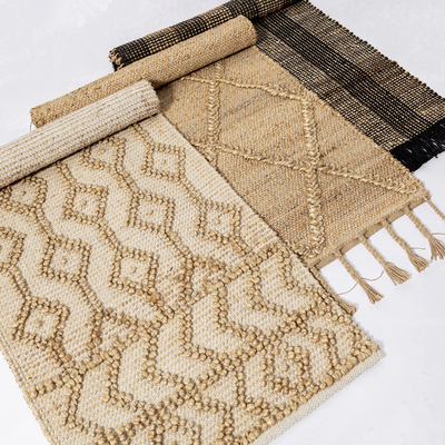 KM入户门玄关北欧黄麻地毯地垫