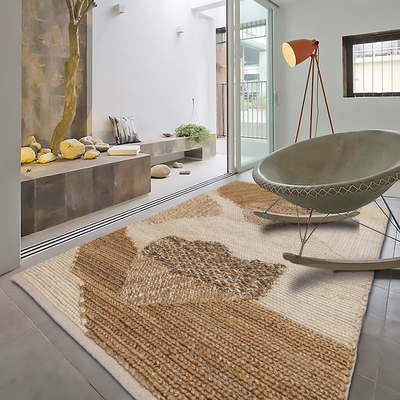 茶几阳台北欧田园黄麻羊毛地毯
