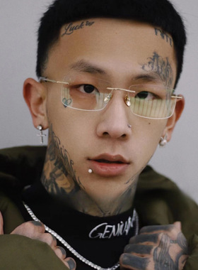 KygoSunglass欧美天然牛角无框纯钛嘻哈光学眼镜可配近视男女