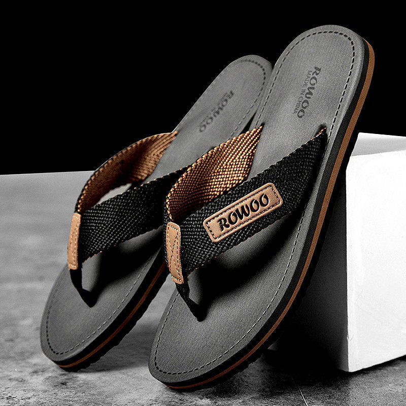 人字拖男夏季2026年新款潮流室外穿防滑厚底布带男士高端拖鞋男潮