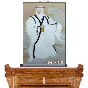 胡天霸古风人物画像卷轴挂画胡家五大家客厅堂口供奉装饰画可定制