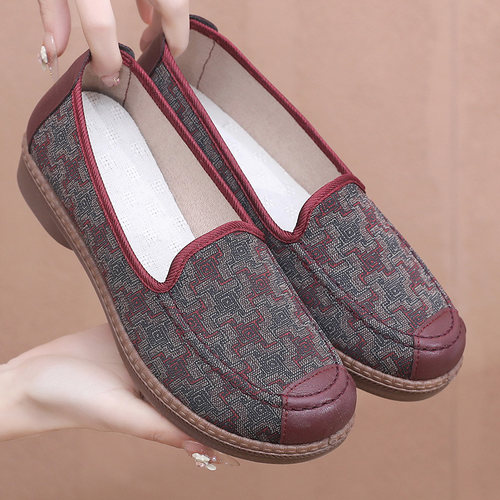 鑫安步平底印花复古弹力布