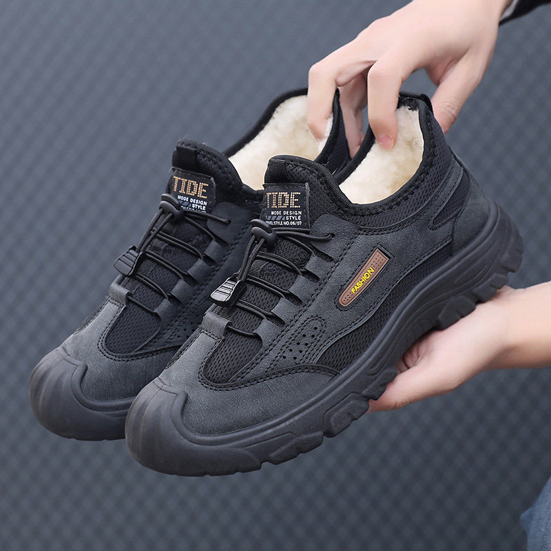 2025年冬新款加绒加厚男士棉鞋老北京布鞋中老年一脚蹬爸爸休闲靴,流行男鞋,时尚雪地靴,淘宝优惠券,粉丝福利购,淘宝优惠卷