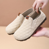 2025春秋款 百搭洋气妈妈休闲圆头单鞋 老北京布鞋 女一脚蹬平底时尚