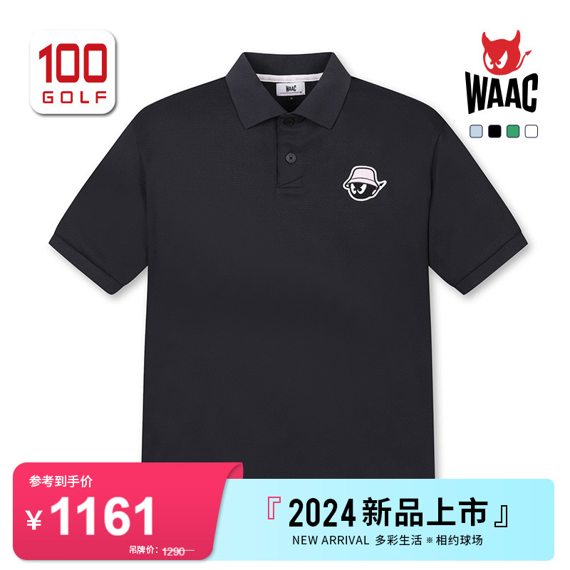 WAAC/小恶魔韩国高尔夫男装短袖24夏季新品运动宽松版翻领Polo衫