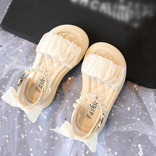 软底洋气中大童小女孩甜美蝴蝶结 女童凉鞋 儿童公主鞋 2025夏季 新款