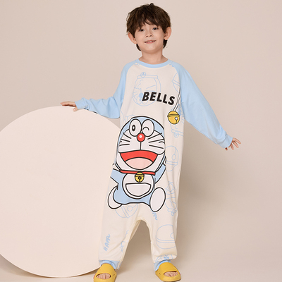 哆啦A梦儿童连体睡衣纯棉长袖