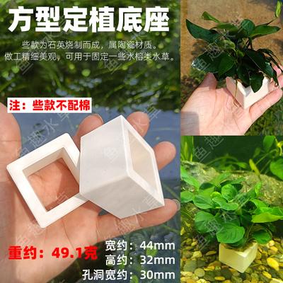 方型定植底座重力环水榕定神器大型水草陶瓷固定环沉水环过滤材料