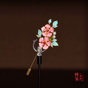 高檔非遺花絲新中式 茉莉點(diǎn)羽胸針女款 中國(guó)風(fēng)旗袍古風(fēng)胸針胸花配飾