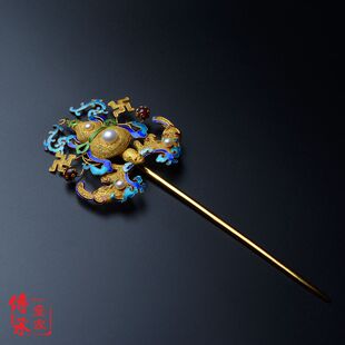 仿清代，复古福禄嵌宝簪汉服搭配影视道具清宫剧头饰发饰发簪