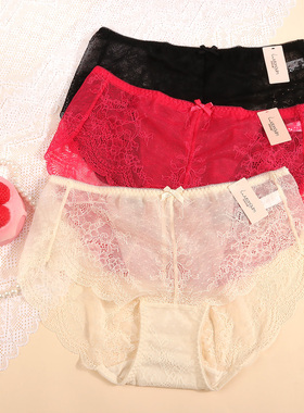 梧桐闺蜜正品觅趣系列镂空设计性感蕾丝中低腰女平角内裤GM22713