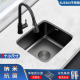 黑色纳米吧台小水槽单槽阳台岛台304不锈钢厨房洗菜盆小号台下盆