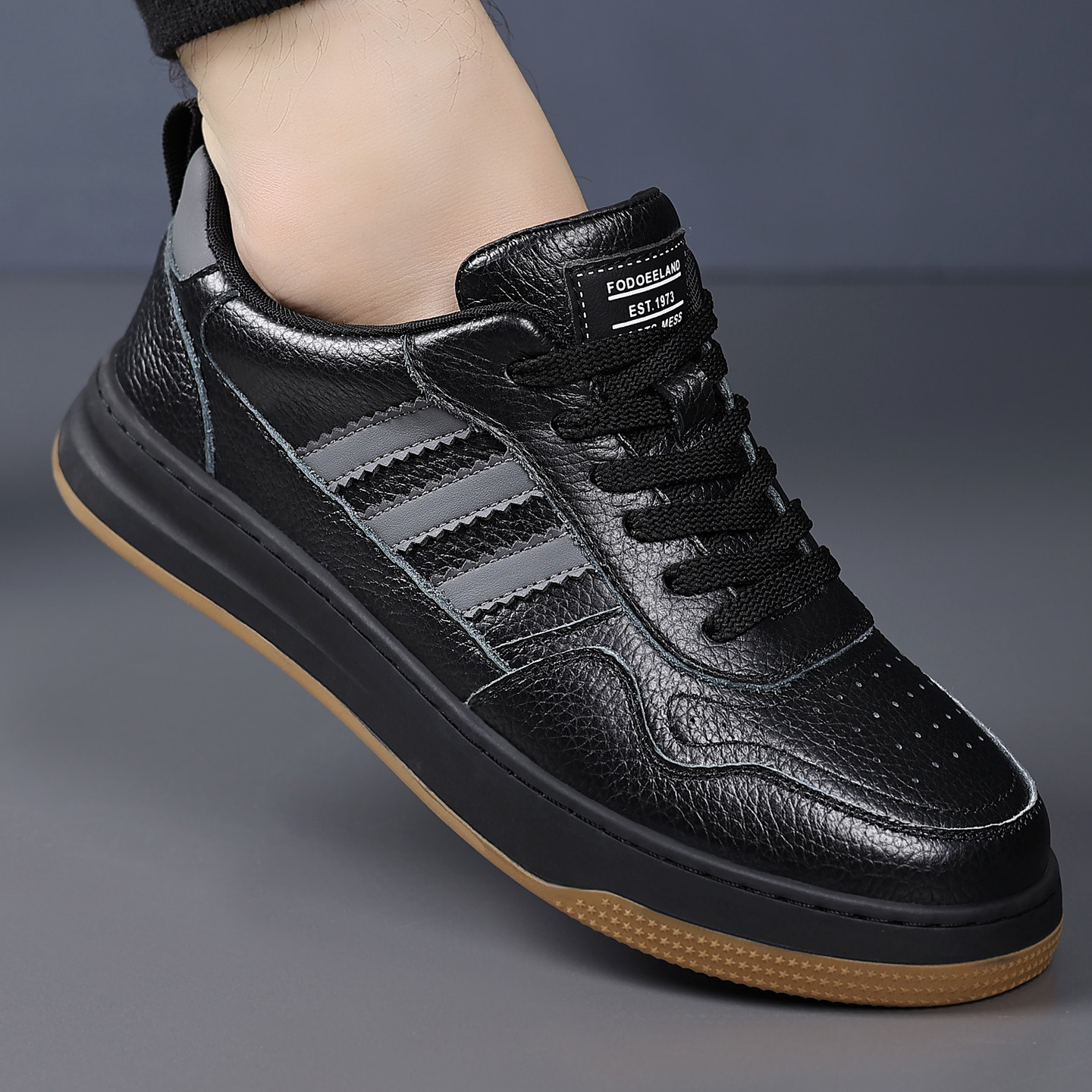 头层牛皮男鞋防滑百搭2026新款春季加厚高帮户外男款真皮运动鞋子