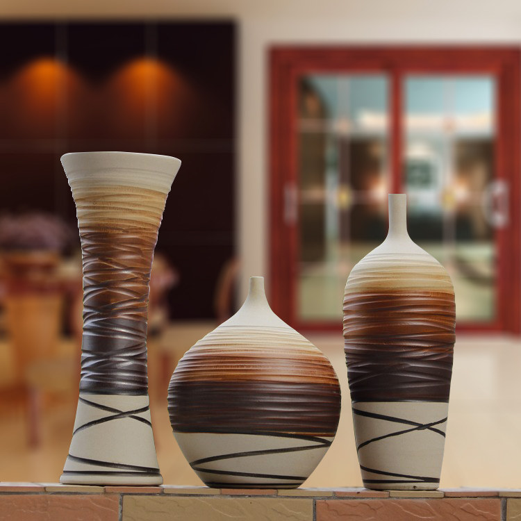 复古手工陶艺花瓶古典家居装饰品摆件客厅台面艺术品摆设花器花插