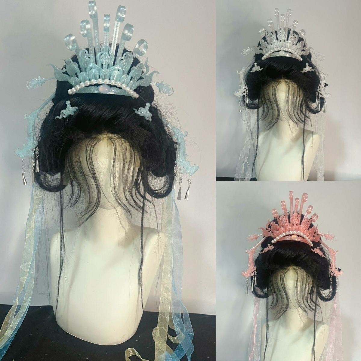 神仙冠嫦娥套装头饰古风汉服流苏发饰套装发冠爆款超仙女神女cos
