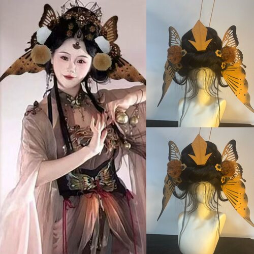 葫芦娃蝴蝶妹妹枯叶蝶全套超仙小众cos汉服配饰百搭中国风古装美
