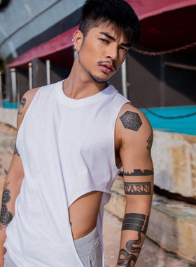 新款男士短袖T恤白色半袖衣服纯色丝光棉男装上衣简约休闲美式