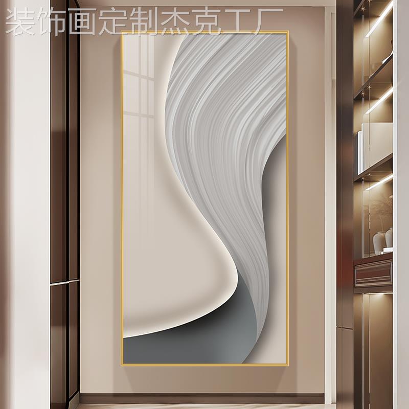 网红轻年极简奢玄大关装饰画竖版挂走廊过道画约气壁画简时尚墙画图片