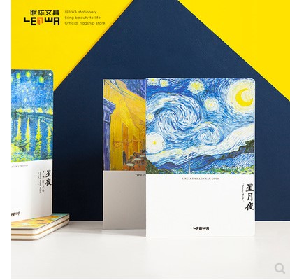 联华梵高素描本A5裸装本空白速写本100张初学者画画本