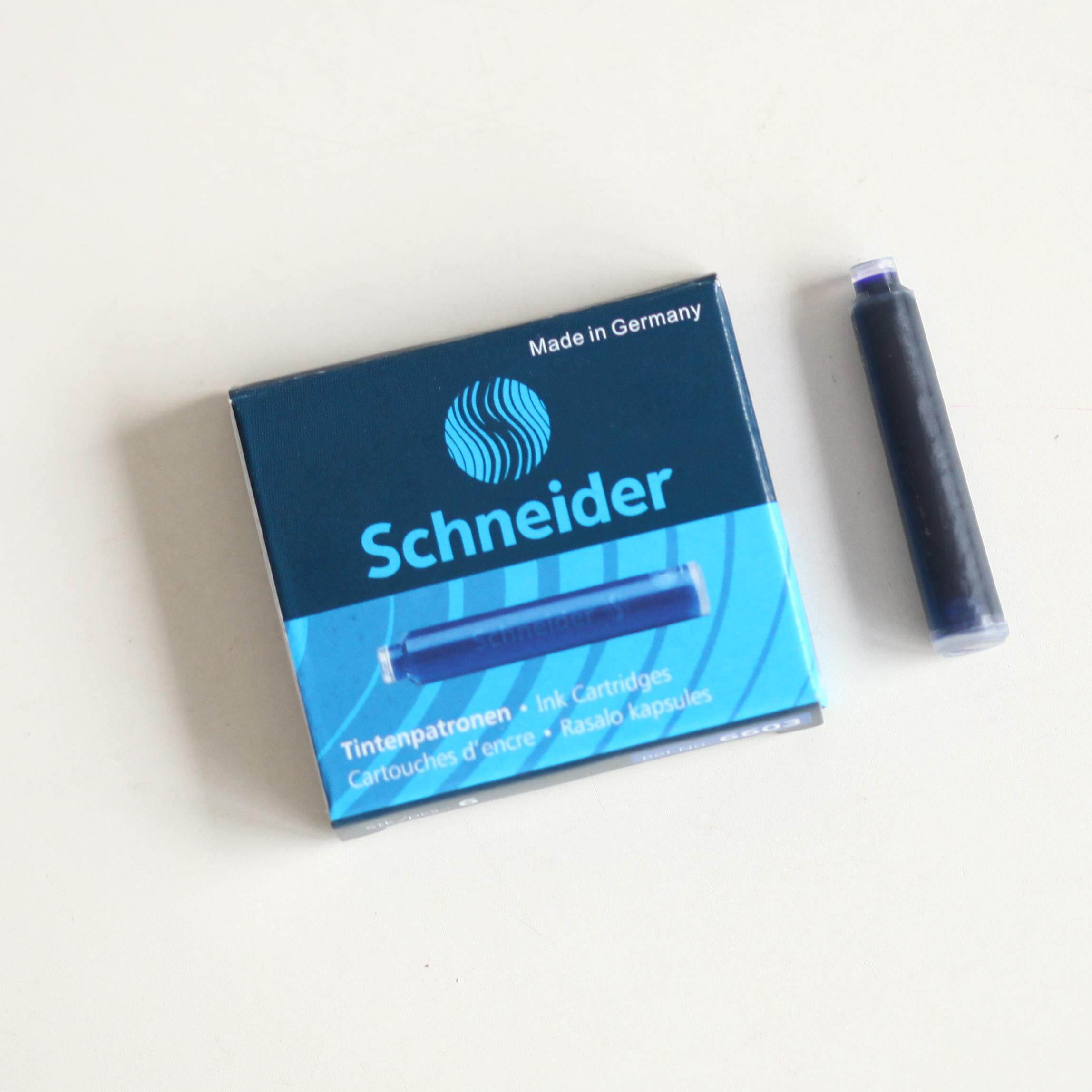 德国schneider施耐德钢笔墨囊欧标通用蓝黑色彩色墨水胆囊芯