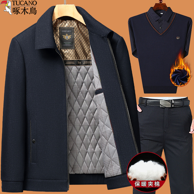 啄木鸟2025新款秋冬季爸行政夹克